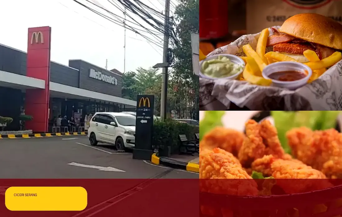 Kolase eksterior, suasana area makan, dan pilihan menu McDonald's Majapahit Semarang
